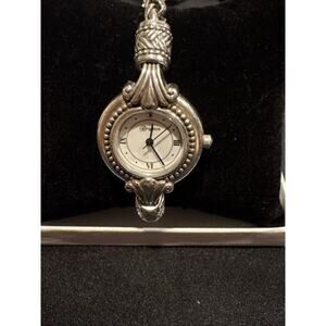 Brighton Calgary Watch Quartz, 28mm/8” Toggle Silver Plated Bracelet